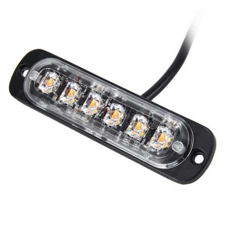 Led gabarit Stroboscope flash camion, bus, tracteur, remorque 12/24v 6 leds ultra mince