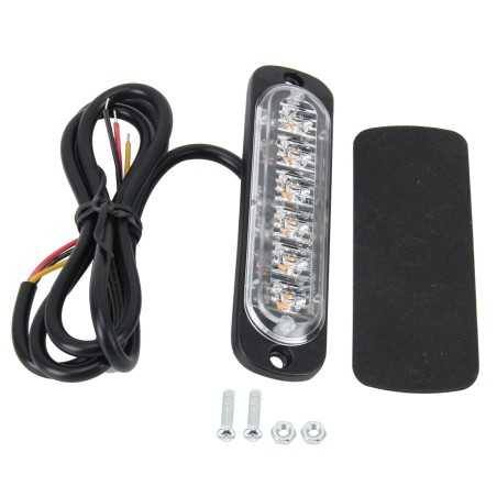 Led gabarit Stroboscope flash camion, bus, tracteur, remorque 12/24v 6 leds ultra mince