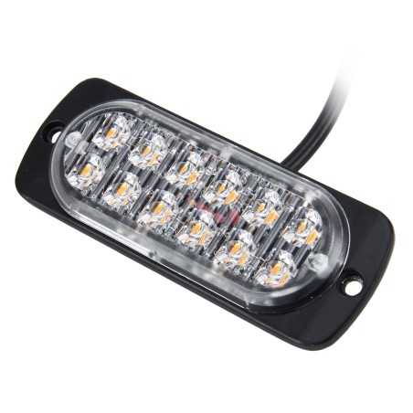 Led gabarit Stroboscope flash camion, bus, tracteur, remorque 12/24v 12 leds ultra mince