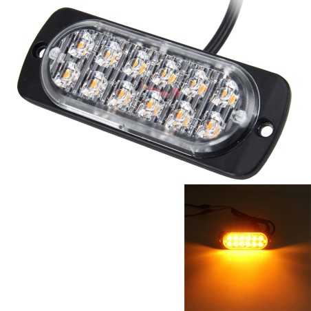 Led gabarit Stroboscope flash camion, bus, tracteur, remorque 12/24v 12 leds ultra mince