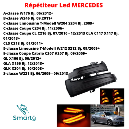 Répétiteur Rétro led Mercedes, Clignotants à LED Dynamique