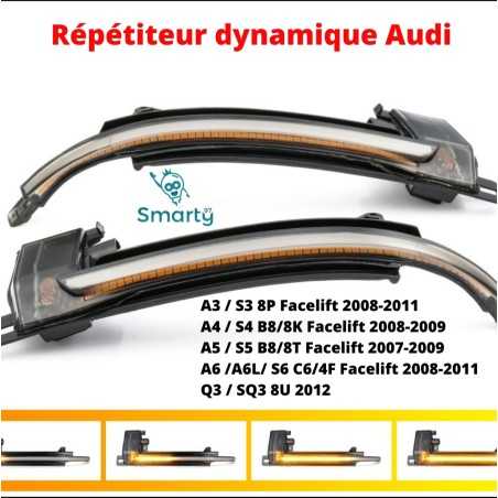 Répétiteur Rétro led Audi, Clignotants à LED Dynamique