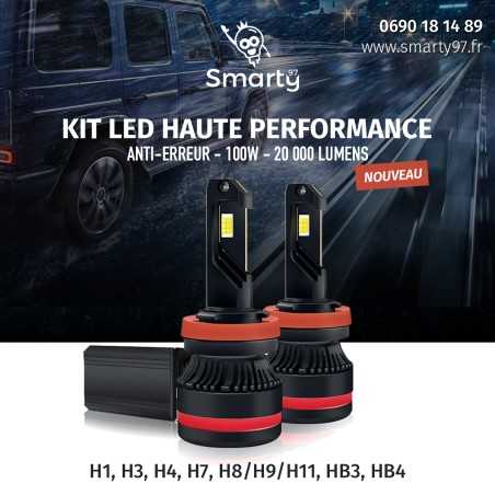 KIT LED H1 100W 20 000 Lumens 6000K ANTI-ERREUR