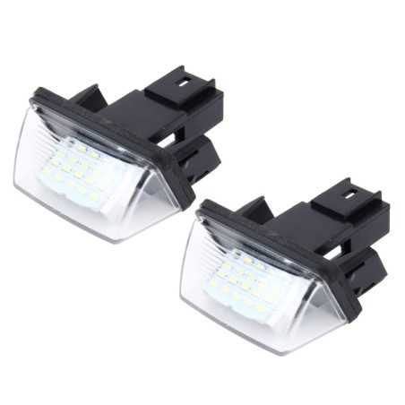 Peugeot Citroen Module plaque d'immatriculation 18 leds 120LM 6000K