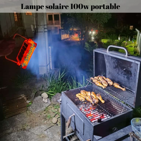 Spot Solaire portable 100w,  Idéal pour le camping et d’autres travaux ou activités à l’intérieur ou à l’extérieur