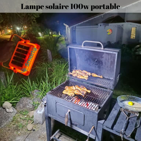 Spot Solaire portable 100w,  Idéal pour le camping et d’autres travaux ou activités à l’intérieur ou à l’extérieur