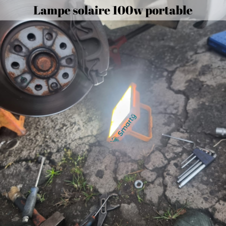 Spot Solaire portable 100w,  Idéal pour le camping et d’autres travaux ou activités à l’intérieur ou à l’extérieur